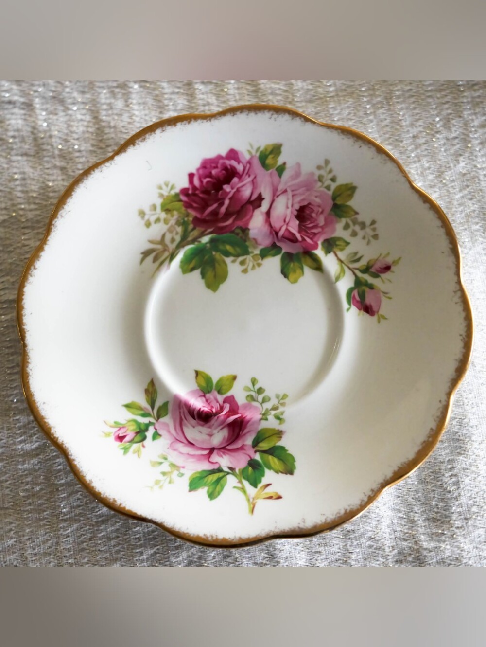 Beautiful Royal Albert American Beauty Big Saucer, Vintage! Made In England!